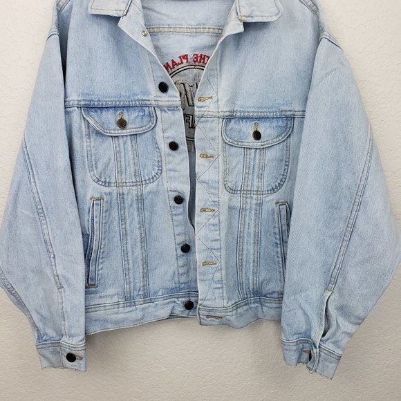 Las Vegas Hard Rock Cafe Save the Planet Light Wash Oversize Denim Jacket M - Picture 5 of 16